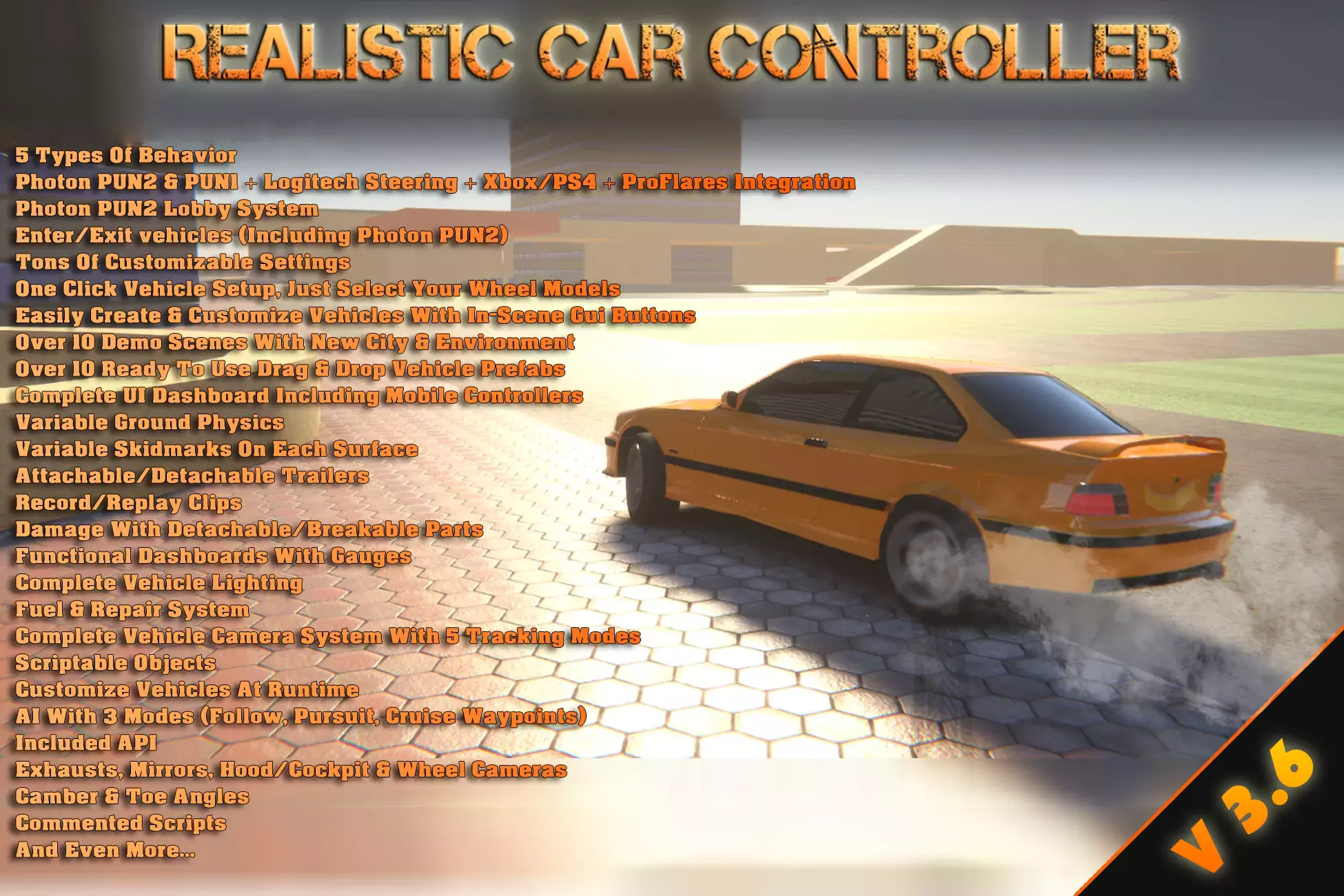 Realistic Car Controller - Free Download Unity Assets - UnitySTR